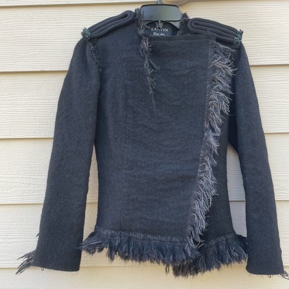 LANVINWool Short Vest In Anthracite,All Products : American Fashion Style Bags On Sale